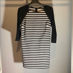 Michael Kors black and white striped dress.